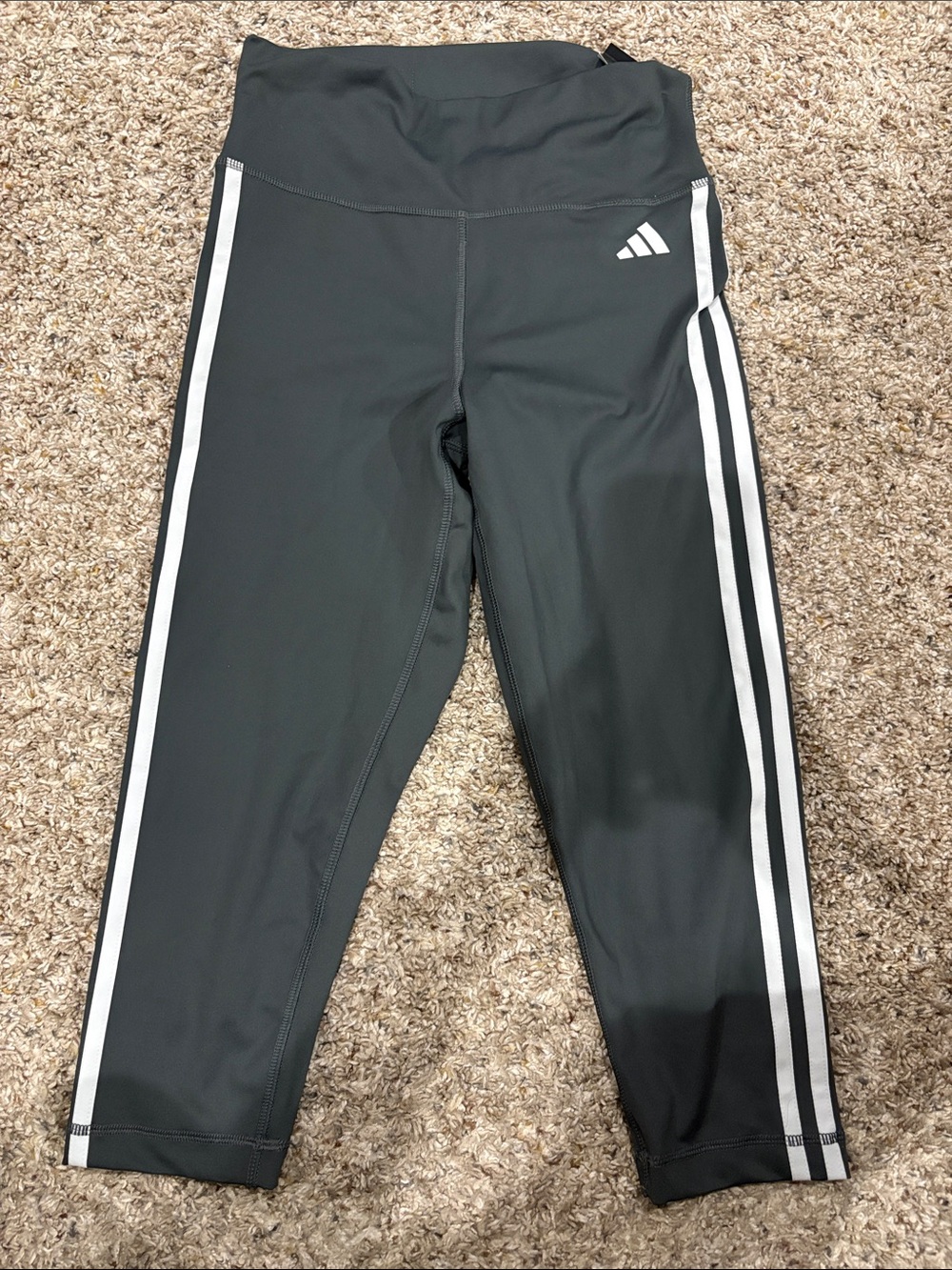 adidas Capri Leggings with White Side Stripes